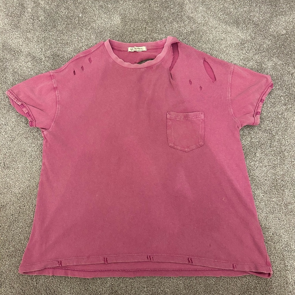 Distressed free people tee shirt